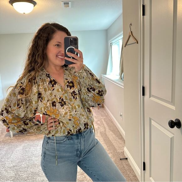 Rebecca Taylor Floral Blouse Long Sleeve Top Small - Picture 2 of 11